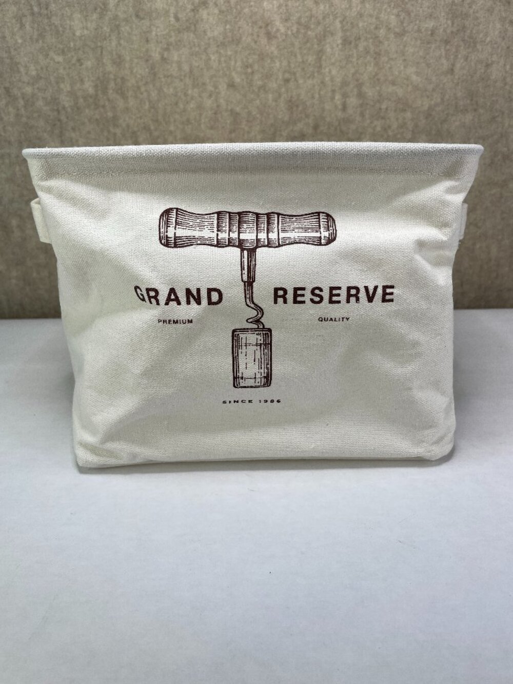 Grand Reserve Canvas Collapsible Basket with Handles White